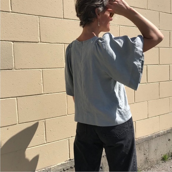 NWT Rachel Comey Silk/ linen top flutter sleeve sz S - Picture 3 of 9